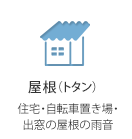 屋根（トタン） 住宅・自転車置き場・出窓の屋根の雨音